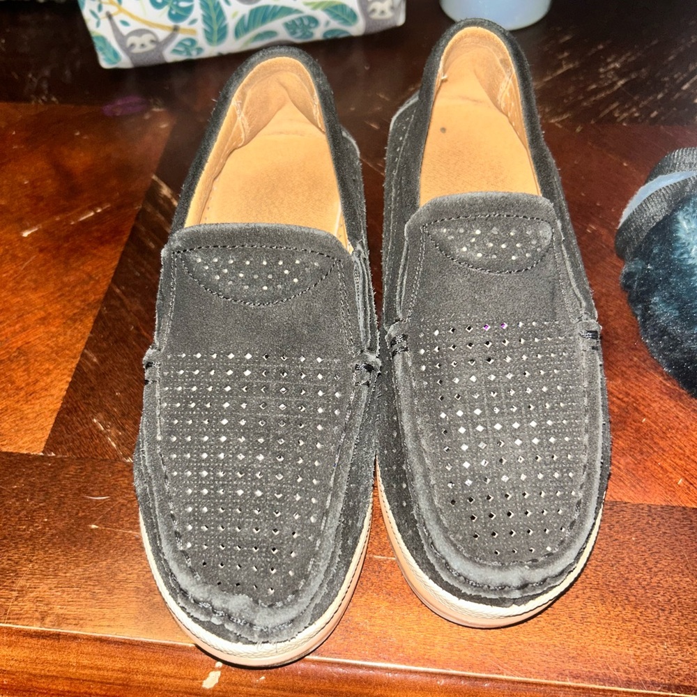 Platform suede loafer shoes size 35